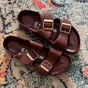 Birkenstock Arizona semi exquisite sandals embossed leather